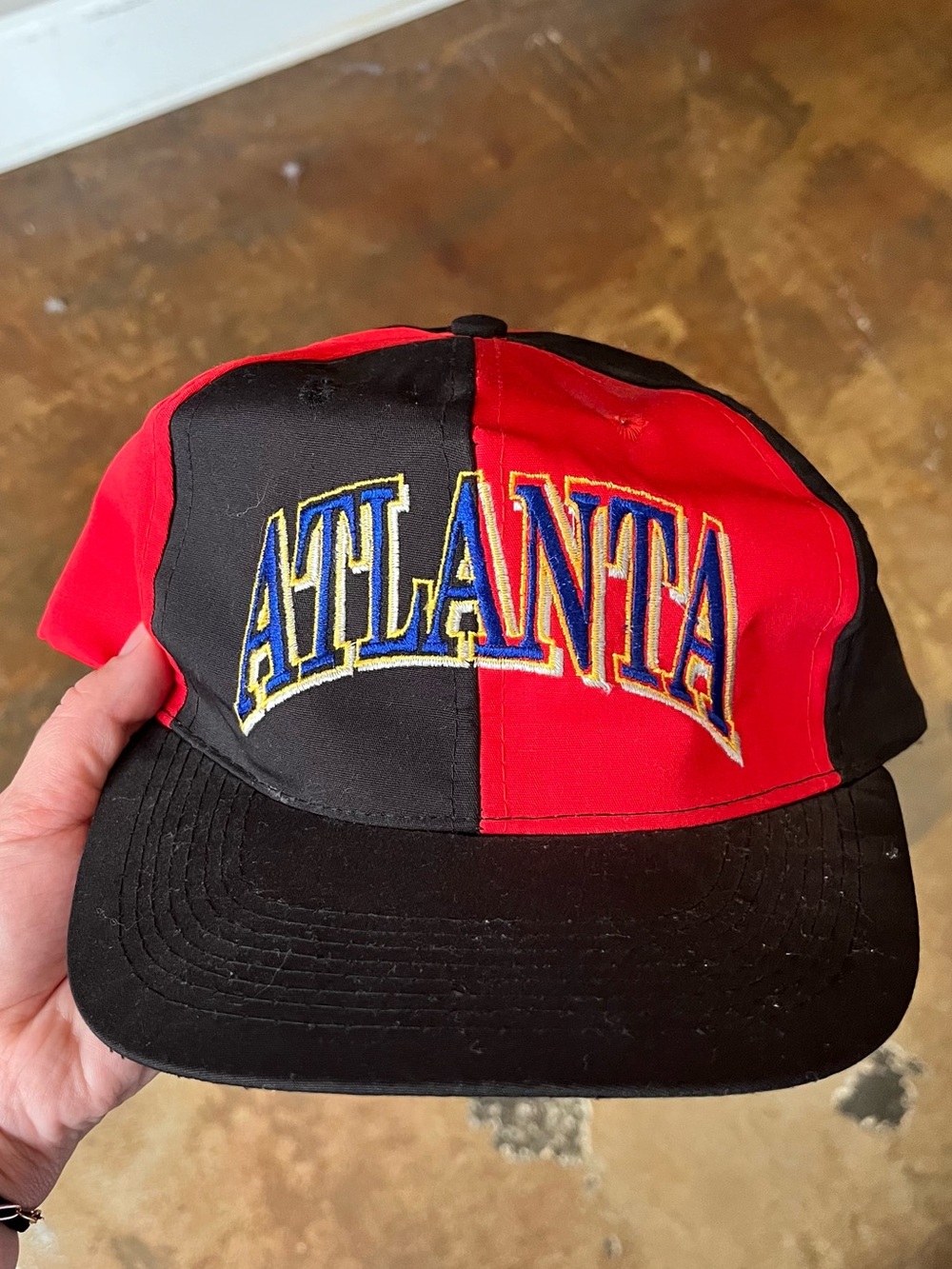 Vintage Y2K Atlanta Georgia Colorblock Embroidered Snapback Hat Cap Streetwear